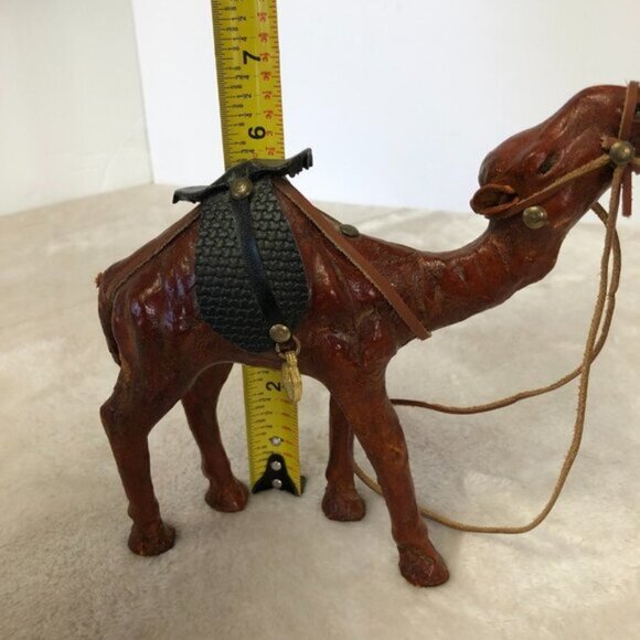 Vintage Handcrafted Leather Wrapped Camel Figurine - Picture 12 of 15